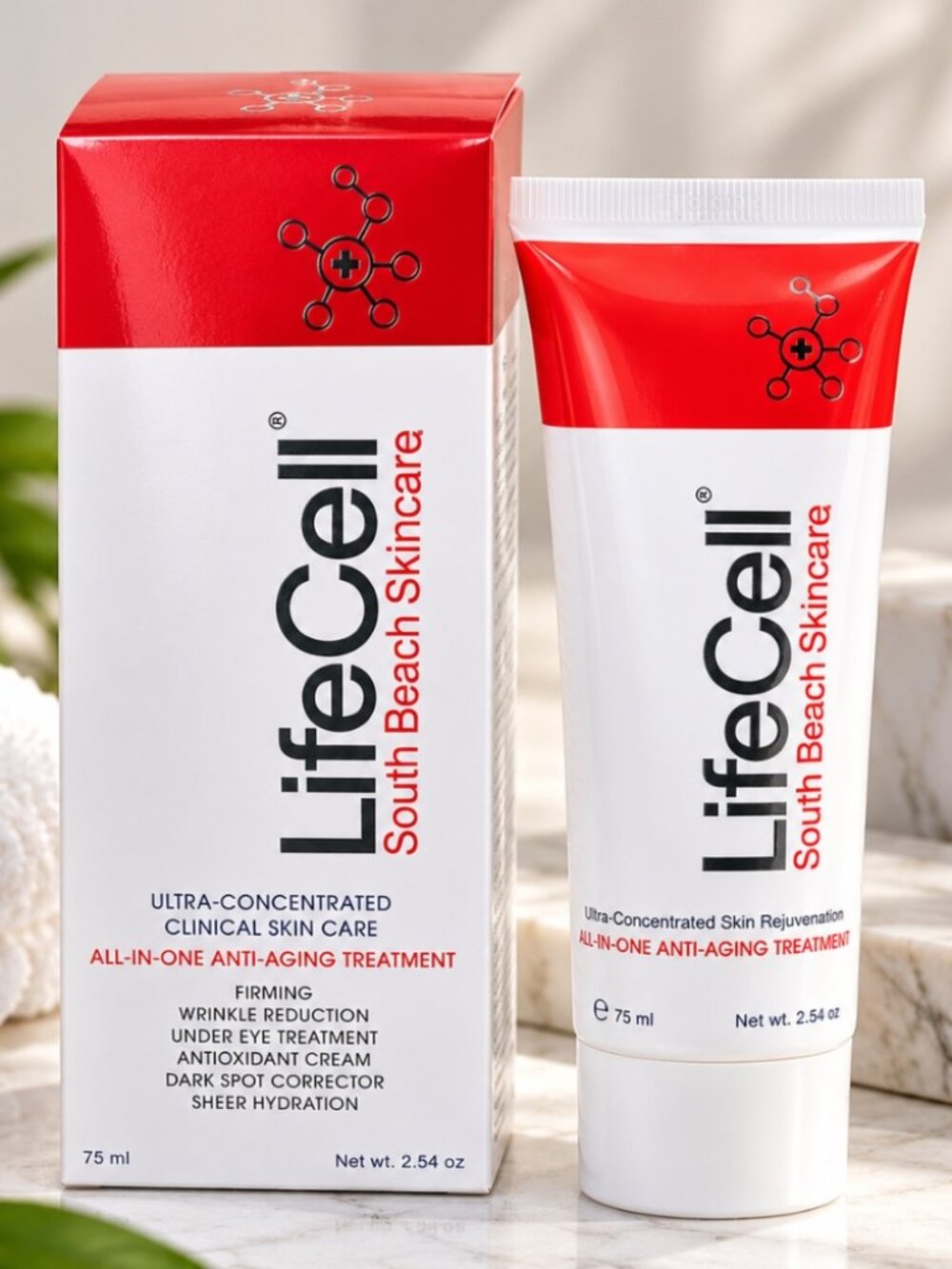 LifeCell South Beach All-In-One Anti-Aging Treatment 2.54 oz New